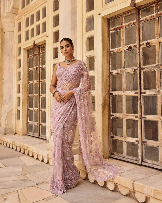 Delight Soft Net Sequence Work Saree Blouse For Women