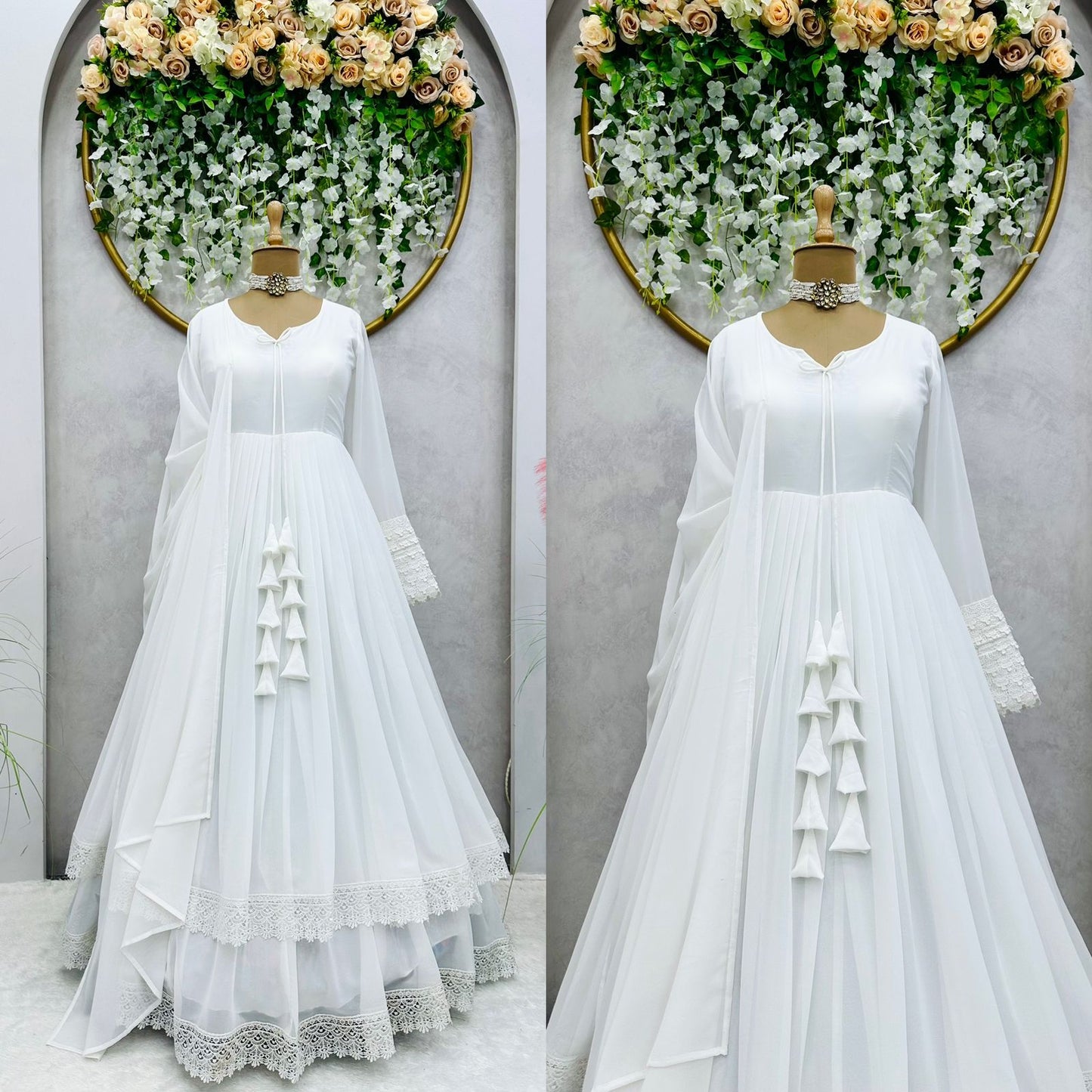 Beautiful Soft Georgette Full Stitched Gown with Dupatta For Girls