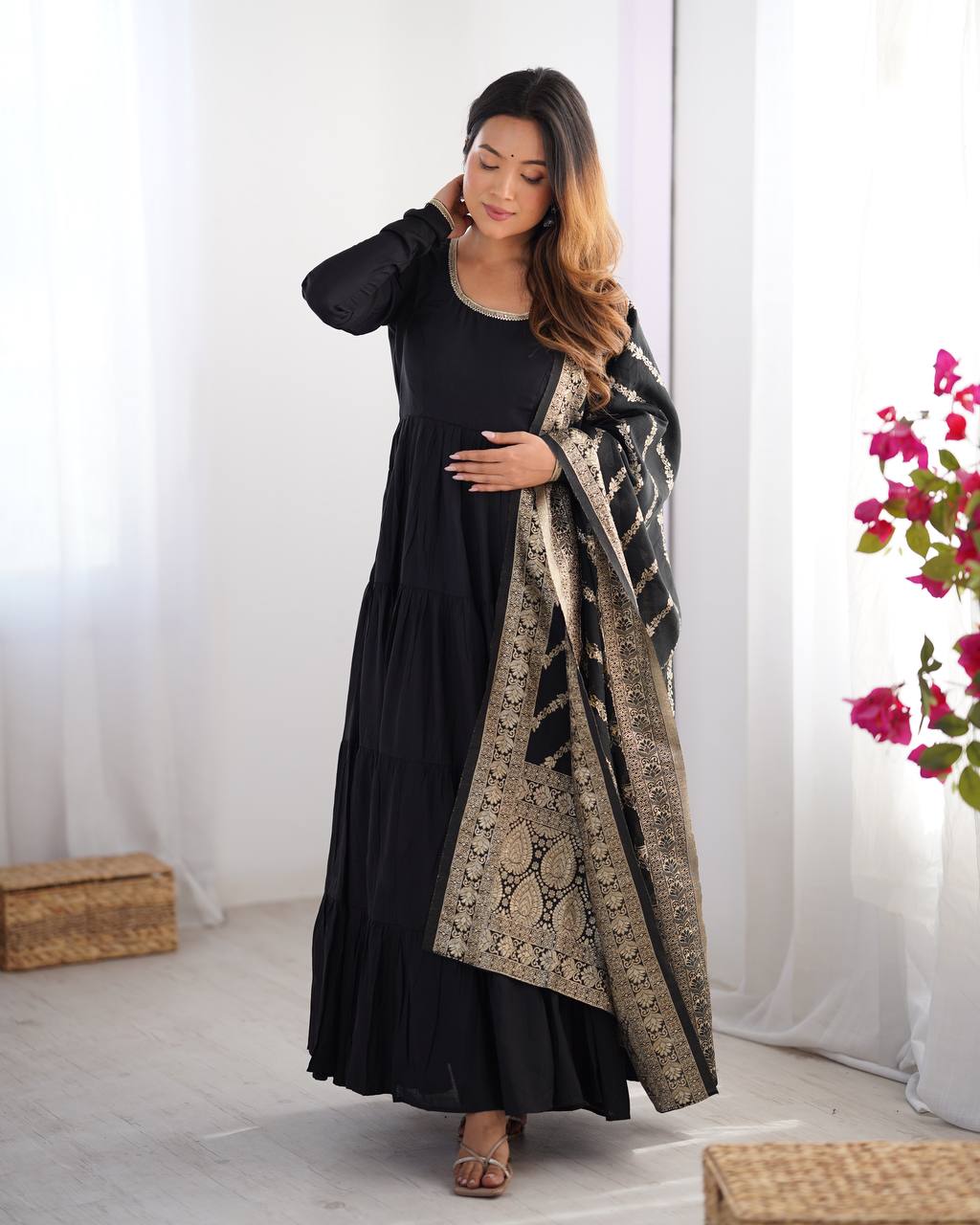 Sauber Pattern Ready to Wear Gown For Girls Wear