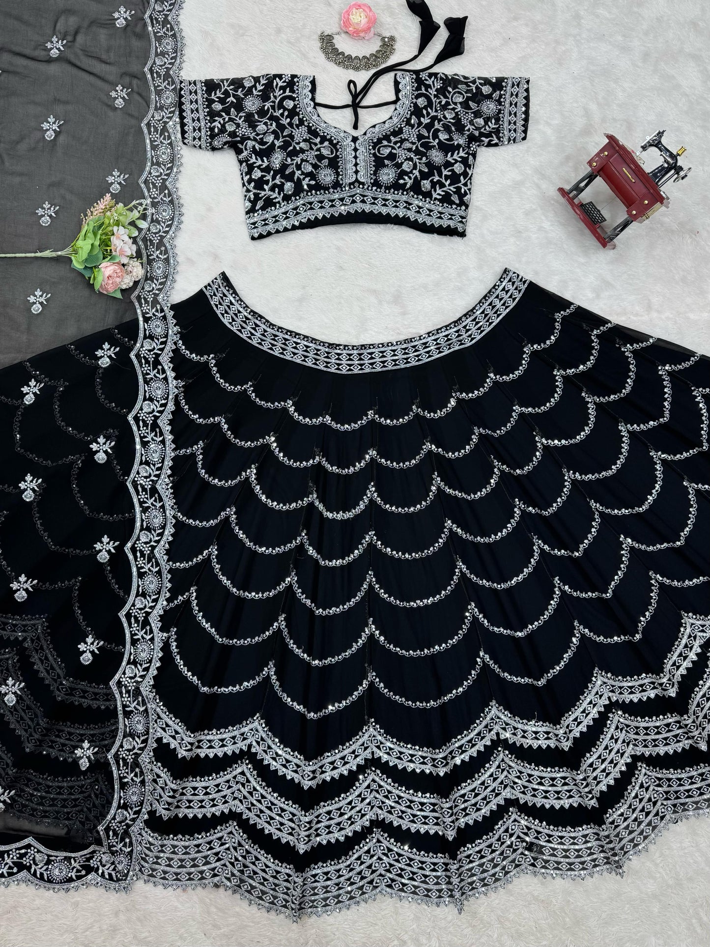 Black Georgette Lehenga Choli