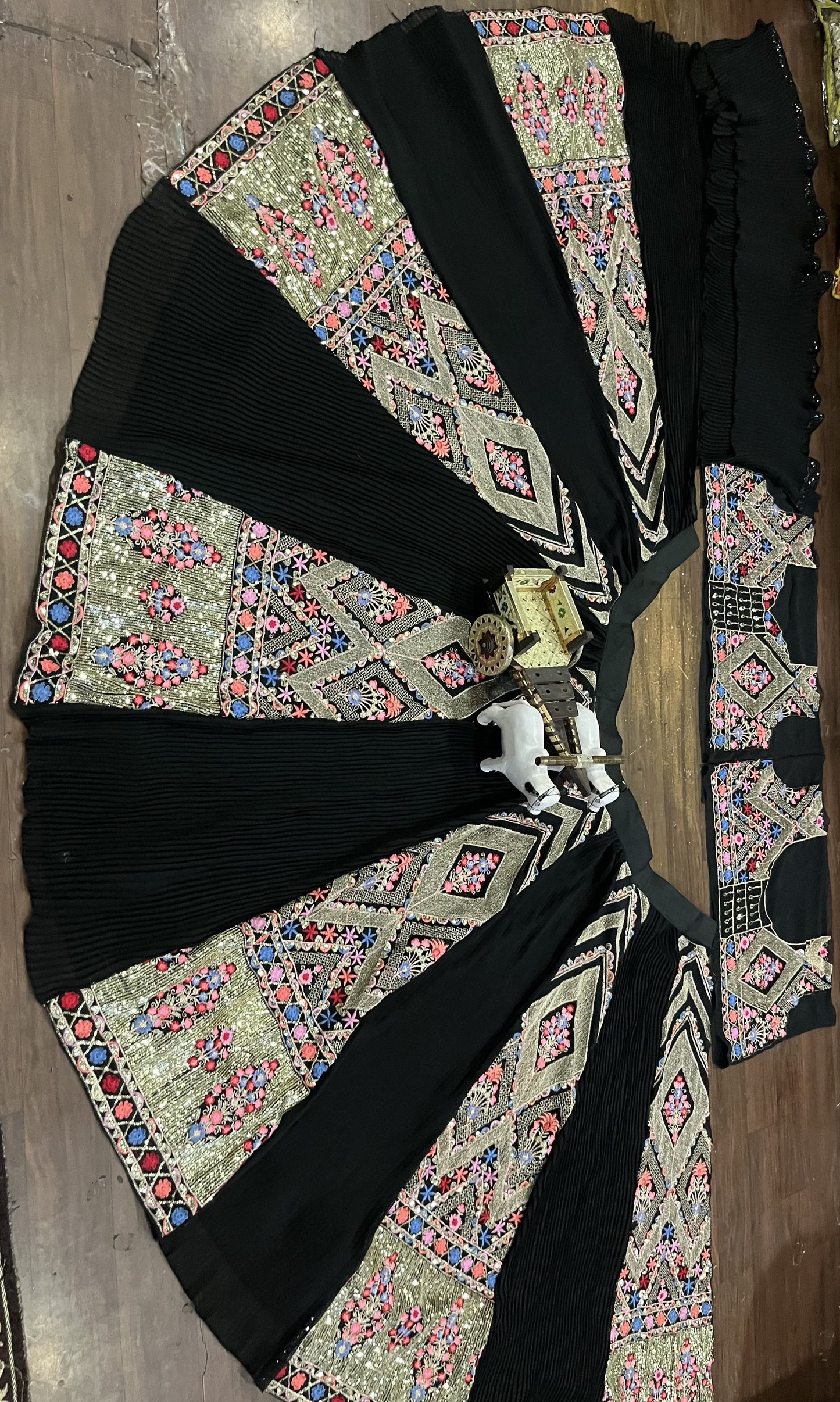 Trendy Black Crush Georgette Sequence Work Lehenga Choli