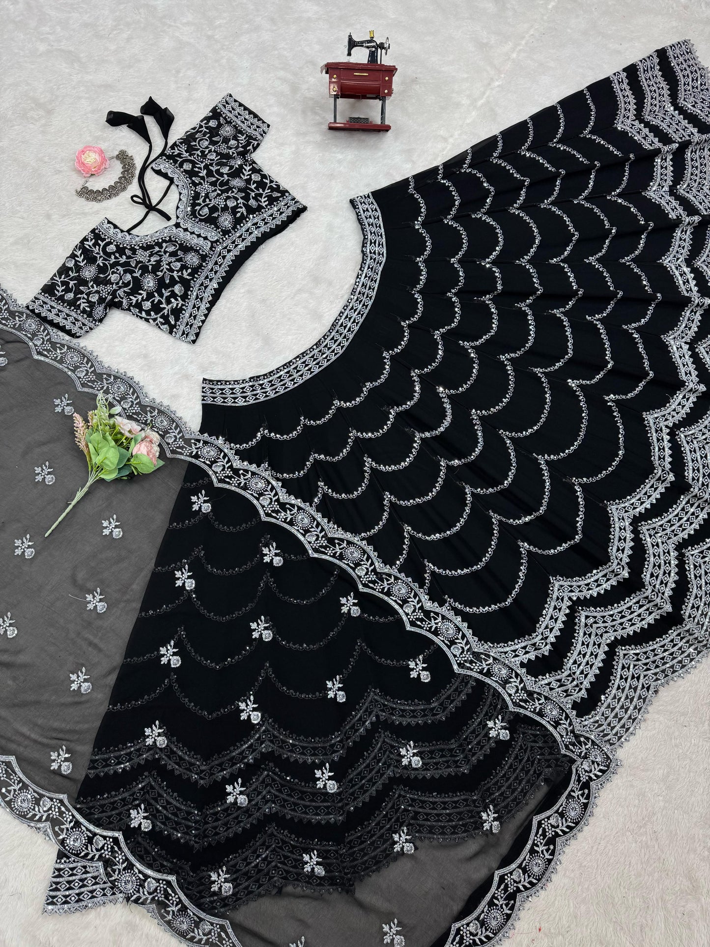 Black Georgette Lehenga Choli