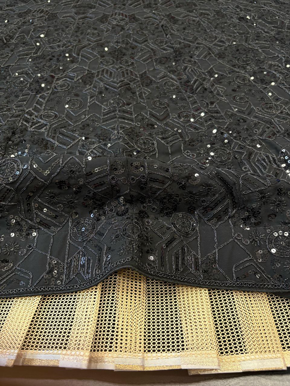 Black Georgette Sequence Work Lehenga Choli