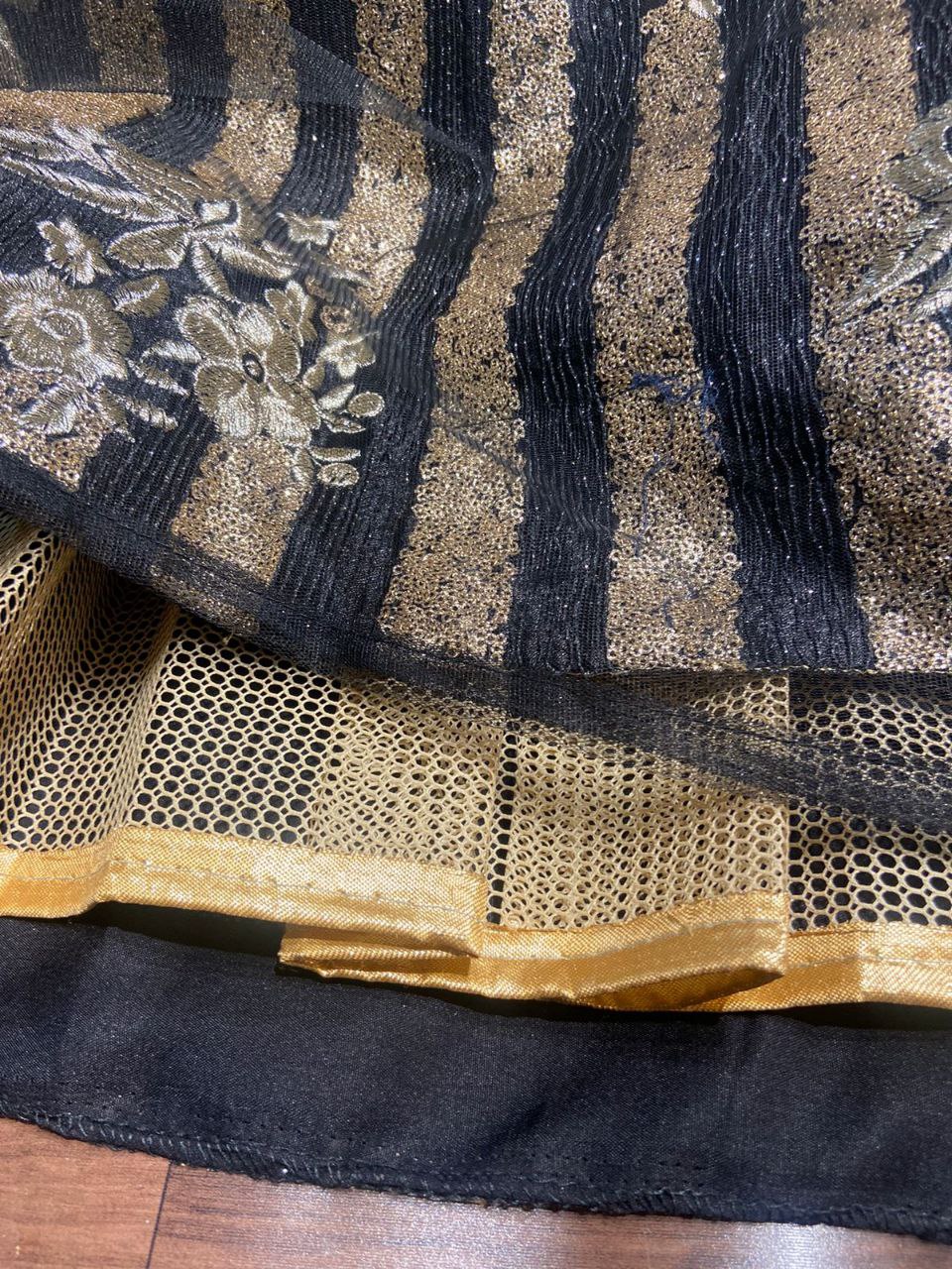 Black Malai Satin Sequence Work Lehenga Choli