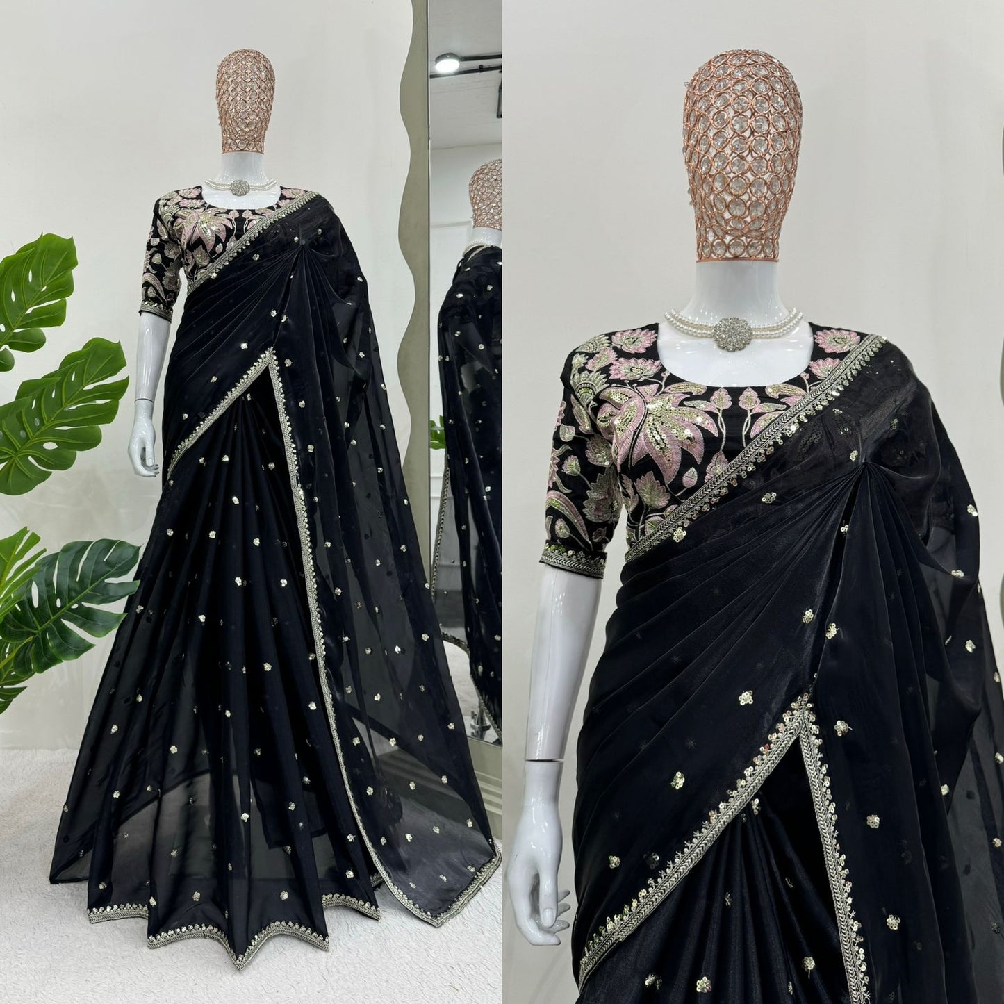 Wedding Wear Jimmi Chu Silk Saree With Heavy Work Blouse