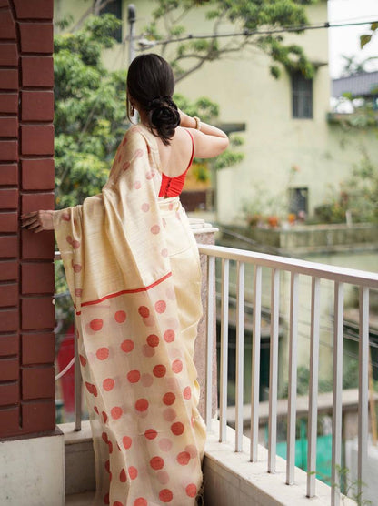 Amazing Soft Lilan Slab Jacquard Weaving Saree
