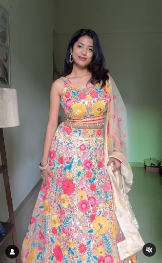 Beautiful Floral Embroidered Work Wedding Wear Lehenga Choli