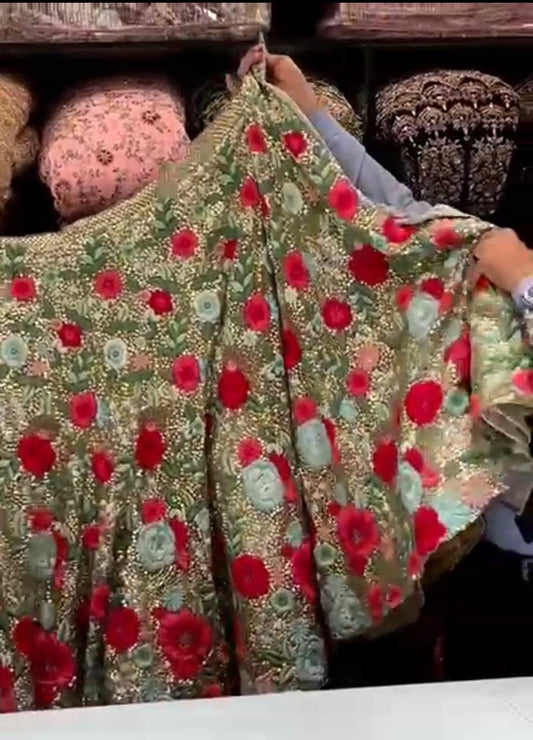 Flower Work Soft Net Embroidered Lehenga Choli