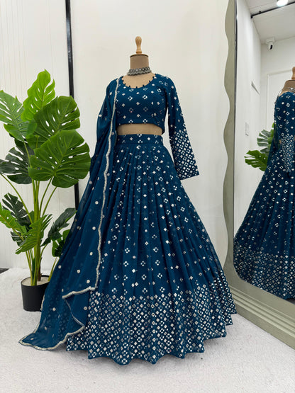 Function Wear Georgette Sequence Work Viral Lehenga Choli