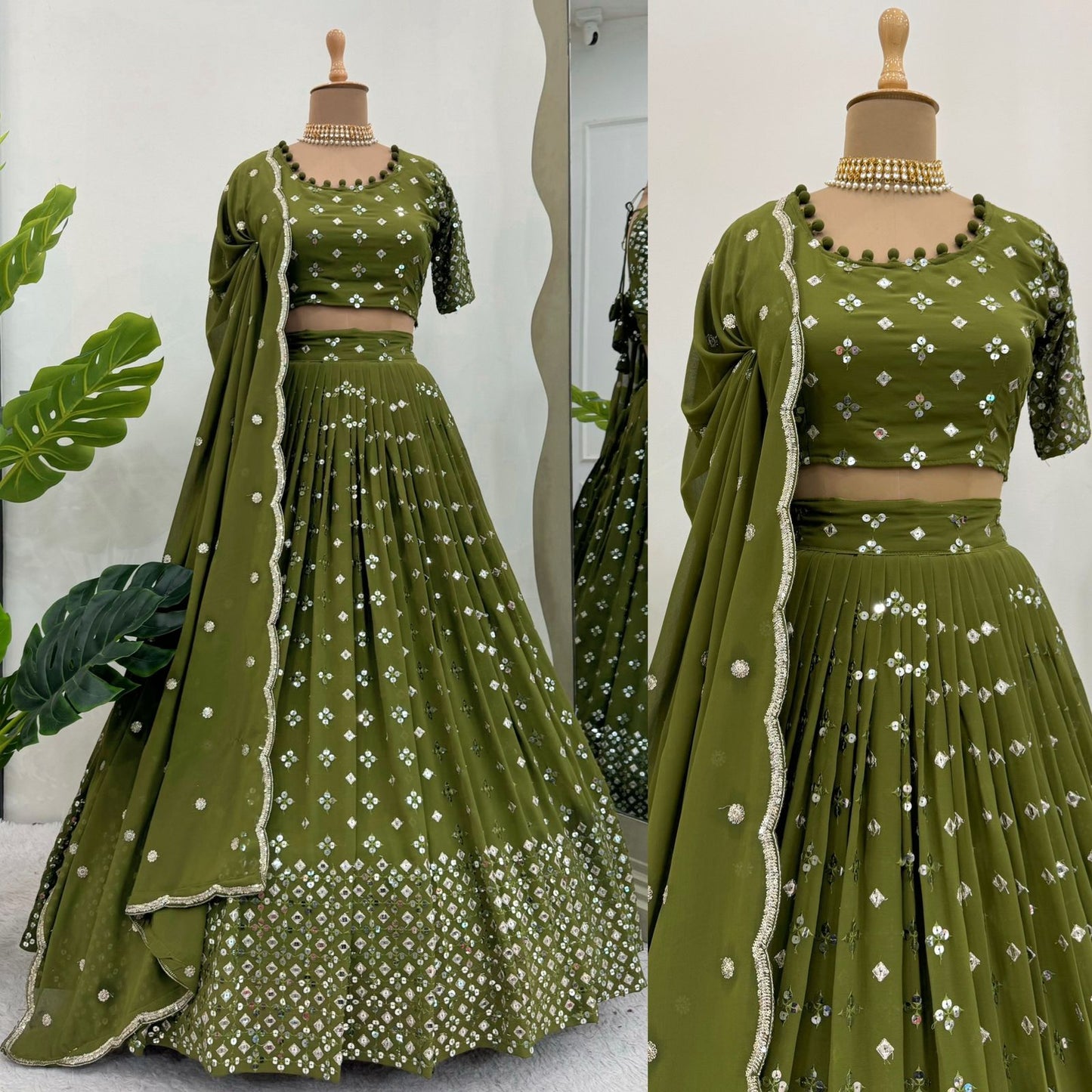 Function Wear Georgette Sequence Work Viral Lehenga Choli