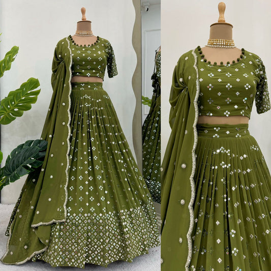 Function Wear Georgette Sequence Work Viral Lehenga Choli