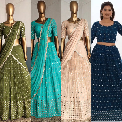 Function Wear Georgette Sequence Work Viral Lehenga Choli