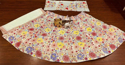 Multi Color Floral Work Georgette Lehenga Choli