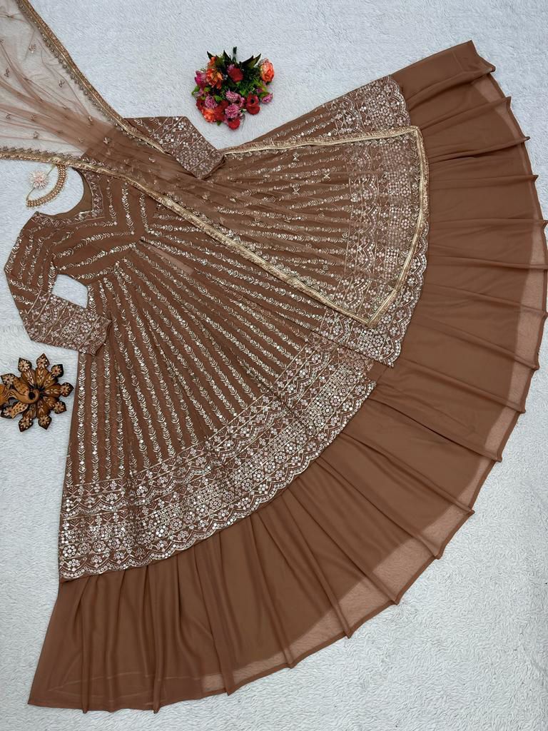 Party Wear Stitched Top With Lehenga Dupatta