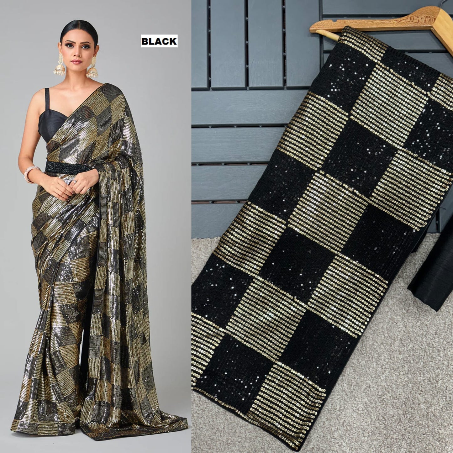 Party Wear Georgette Sequence Work Saree