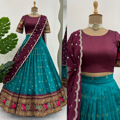 Jacquard Silk Lehenga Choli