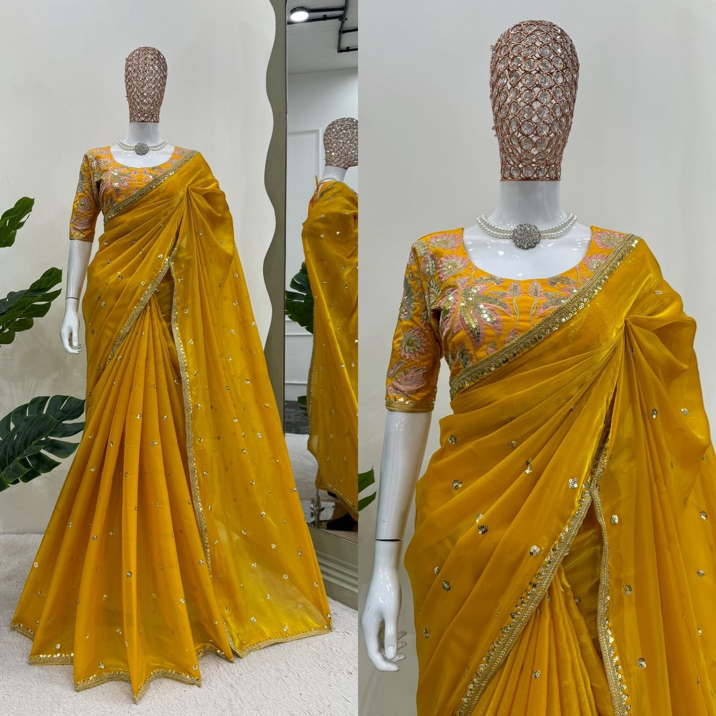 Wedding Wear Jimmi Chu Silk Saree With Heavy Work Blouse