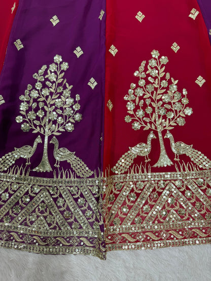 Multi Kali Georgette Sequence Work Lehenga Choli