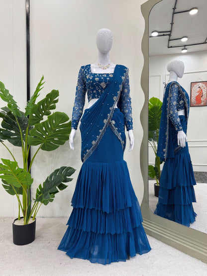 Reday to wear Georgette Sequence Work Lehengha  saree