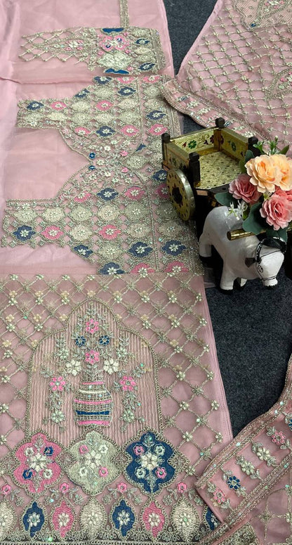 Light Pink Color Soft Net Sequence Work Lehenga Choli