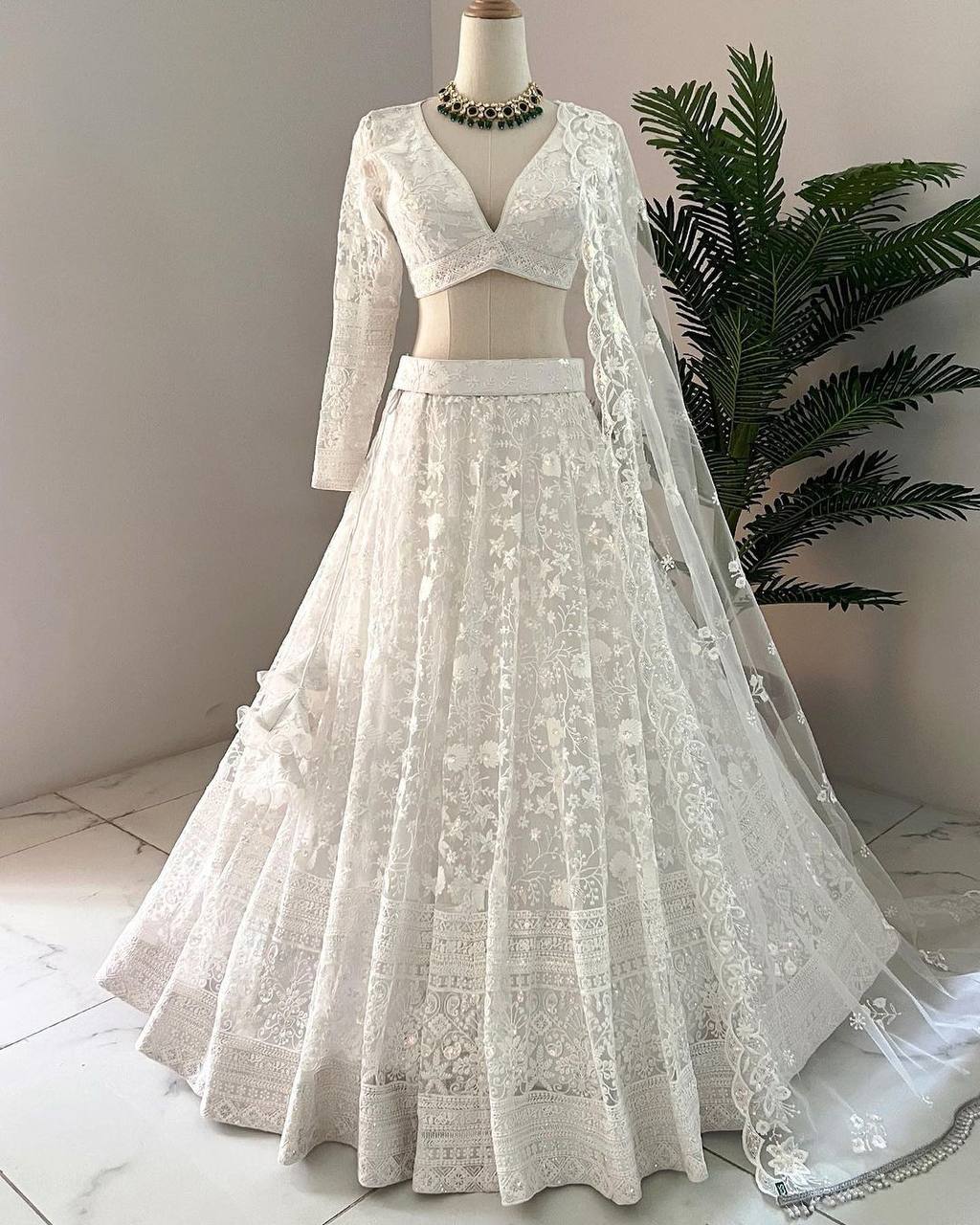 Wedding Wear Soft Net Embroidered Lehenga Choli