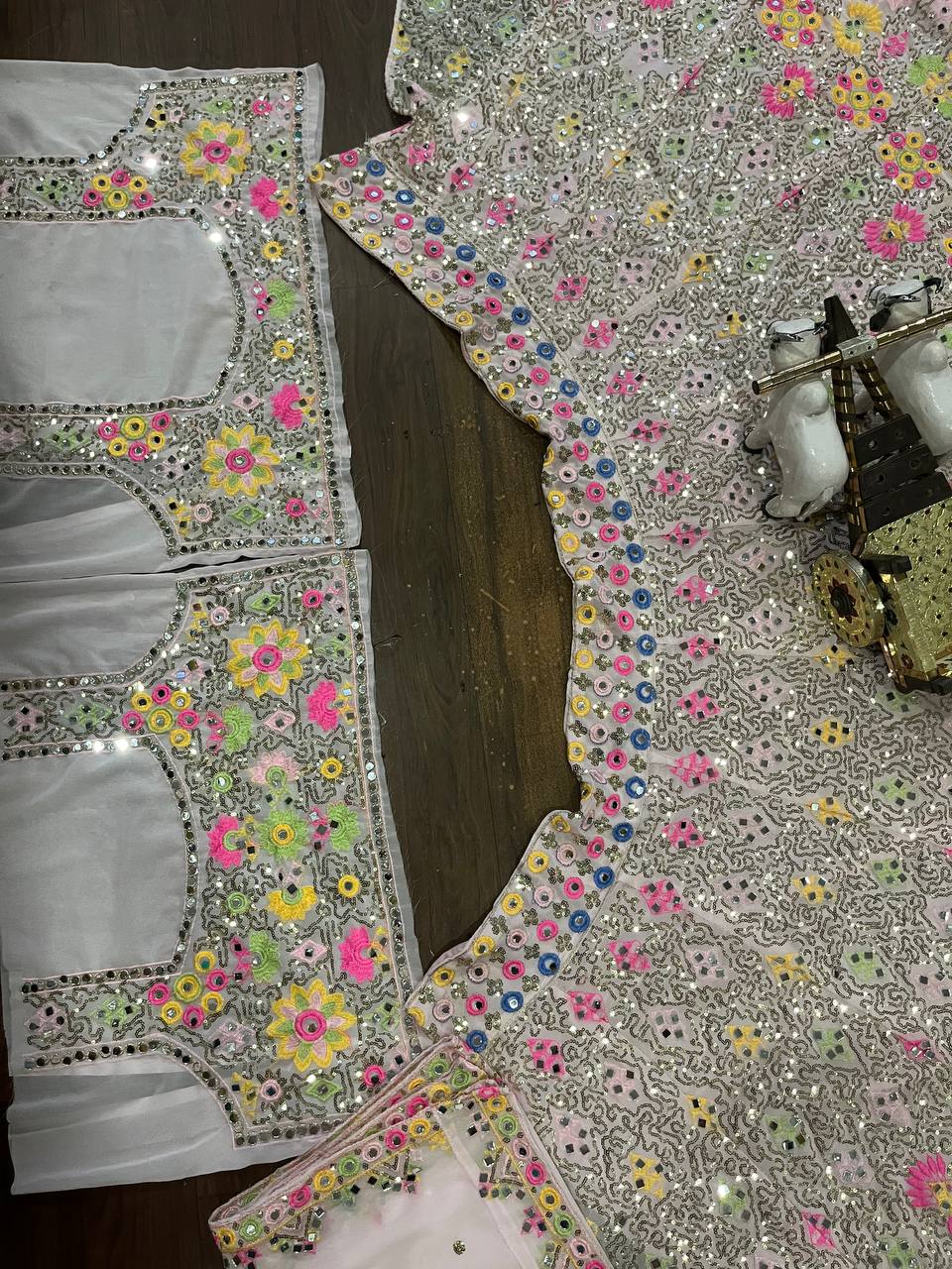 Real Mirror Work Georgette Lehenga Choli