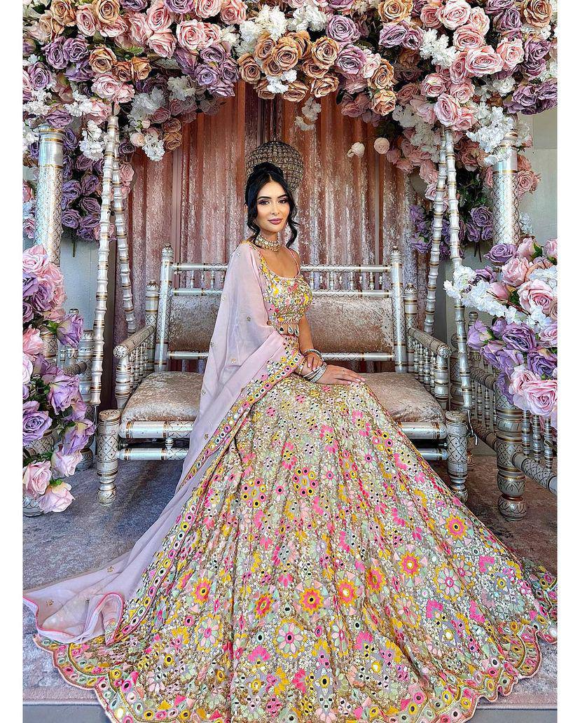 Real Mirror Work Georgette Lehenga Choli