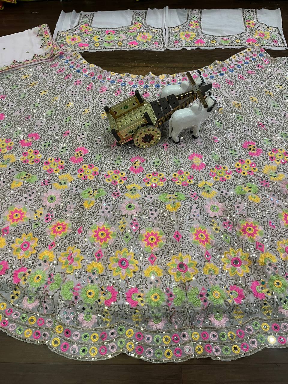 Real Mirror Work Georgette Lehenga Choli