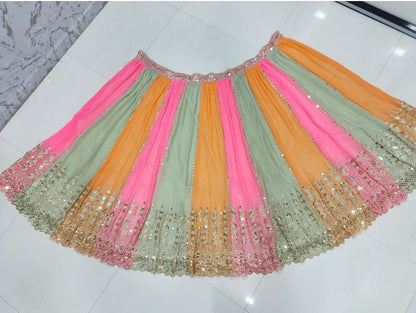 Multi Color Georgette Semi Stitched Lehenga Choli
