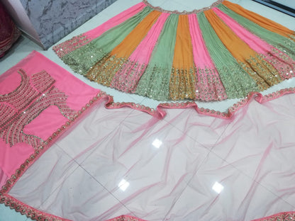 Multi Color Georgette Semi Stitched Lehenga Choli
