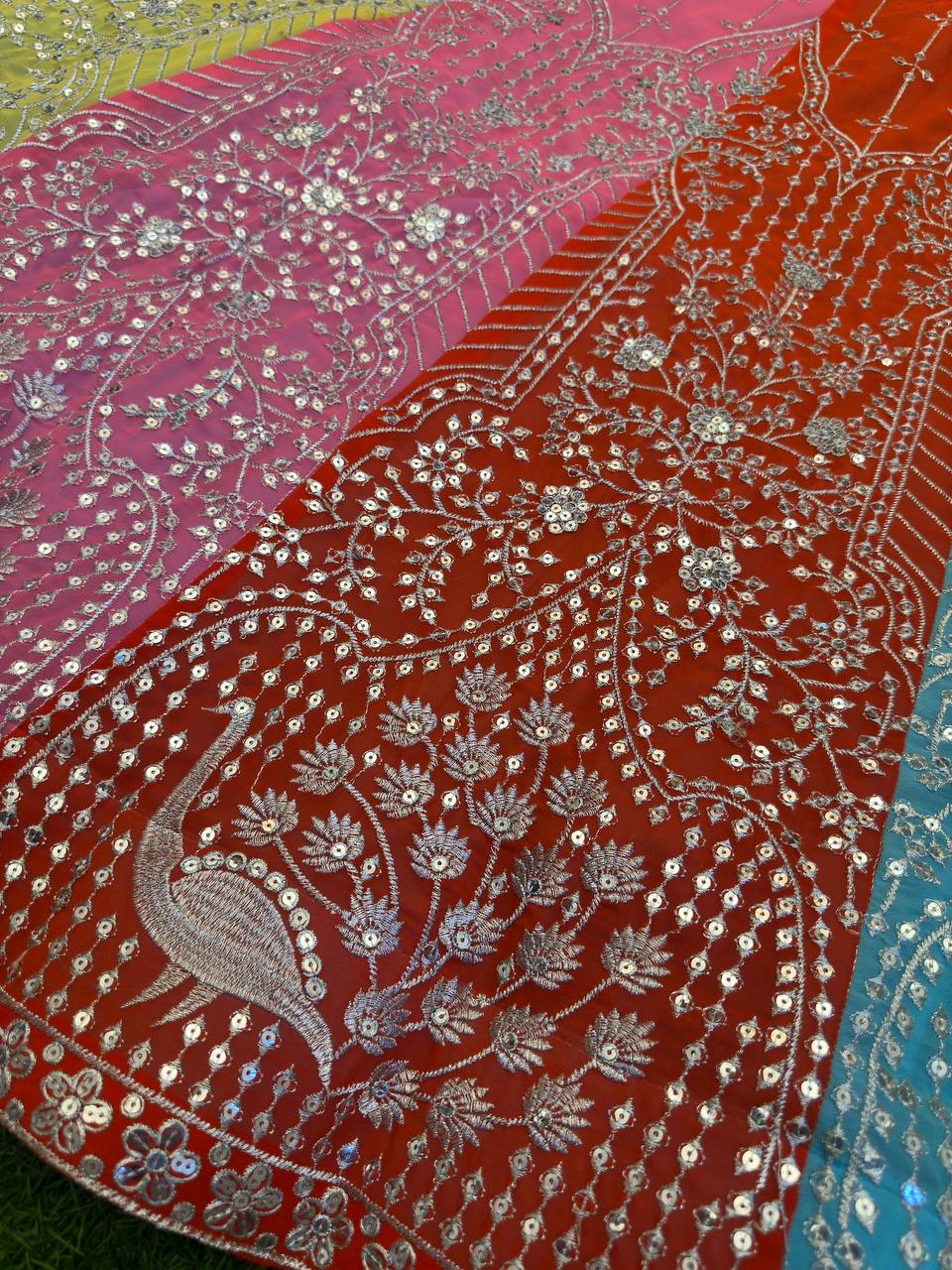 Multi Color Georgette Semi Stitched Lehenga Choli