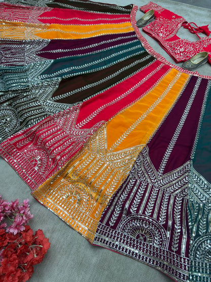 Multiple Color Kali Georgette Embroidered Lehenga Choli