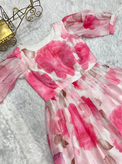 Aashna ~ One Piece Organza Silk For Girls Wear