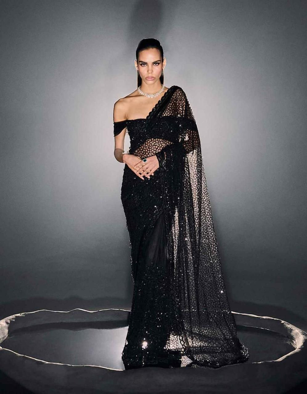 Wedding Wear Net Sequence Work Designer Saree For Women
