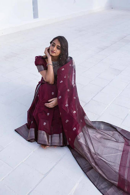 Attractive Soft Cotton Lilan Slab Charmfull Saree