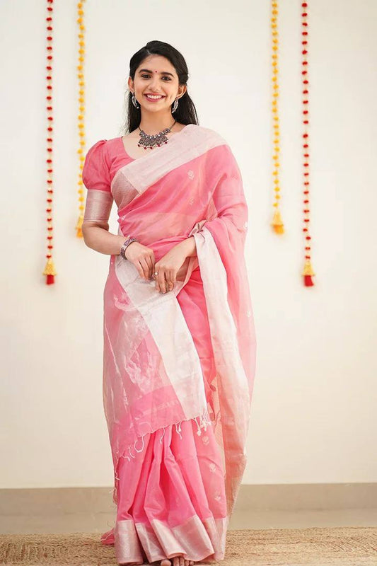 Attractive Soft Cotton Lilan Slab Charmfull Saree
