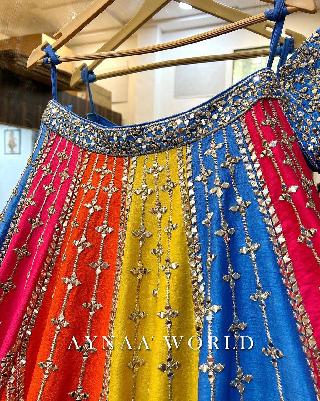 Multi Colour Embroidary And Sequence Work Wedding Wear Lehenga Choli With Beautiful Duppata