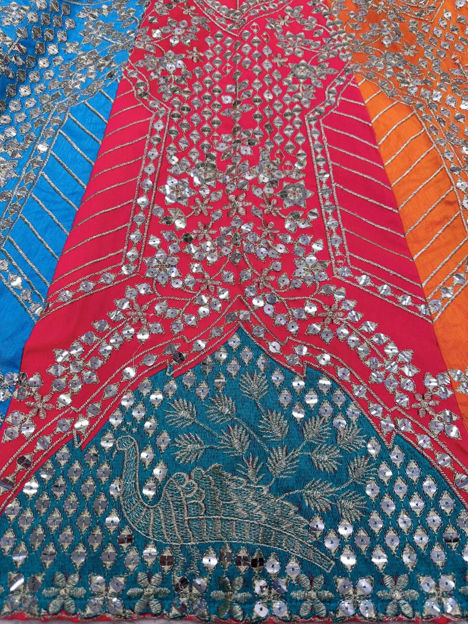 Multi Colour Embroidary And Sequence Work Wedding Wear Lehenga Choli With Beautiful Duppata