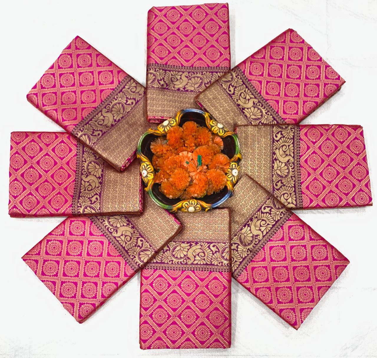 Soft Lichi Silk Wedding Wear Saree