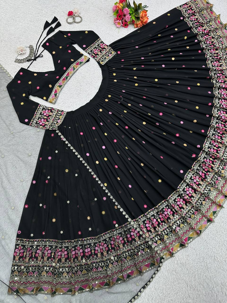 Attractive Black Lehenga Choli on Wedding Wear Latest Look for women