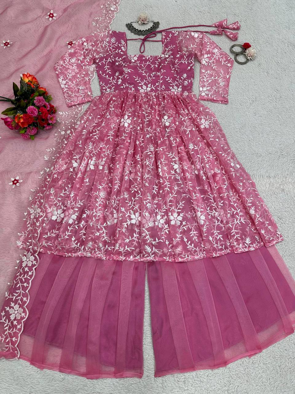 Beautiful Designer Pink Sharara Wedding & Festival Wear Foe Woman