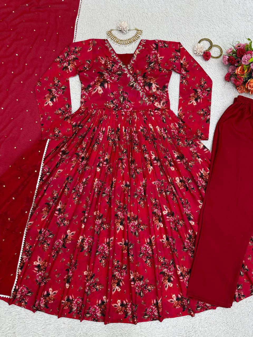 Beautiful Muslin Cotton fabric With Digital Print Handwork Salwar Suit
