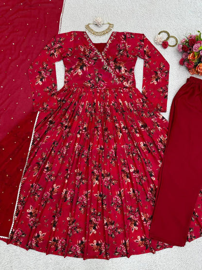 Beautiful Muslin Cotton fabric With Digital Print Handwork Salwar Suit