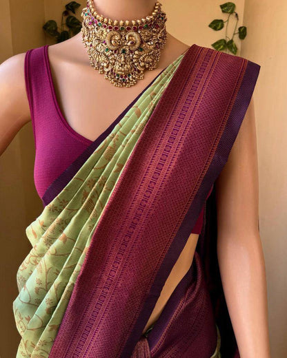 Designer Jacquard Silk Weaving Work All Over Saree