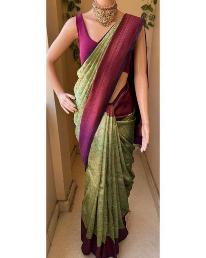Designer Jacquard Silk Weaving Work All Over Saree