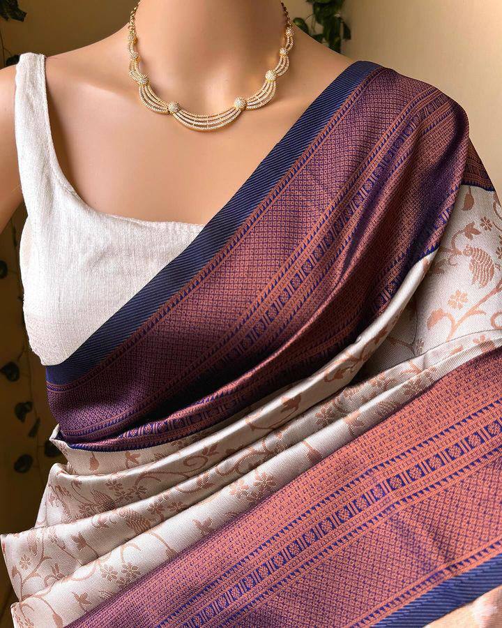 Designer Jacquard Silk Weaving Work All Over Saree