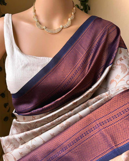 Designer Jacquard Silk Weaving Work All Over Saree