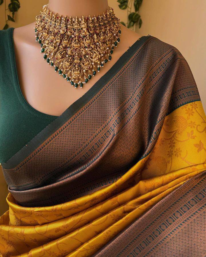 Designer Jacquard Silk Weaving Work All Over Saree