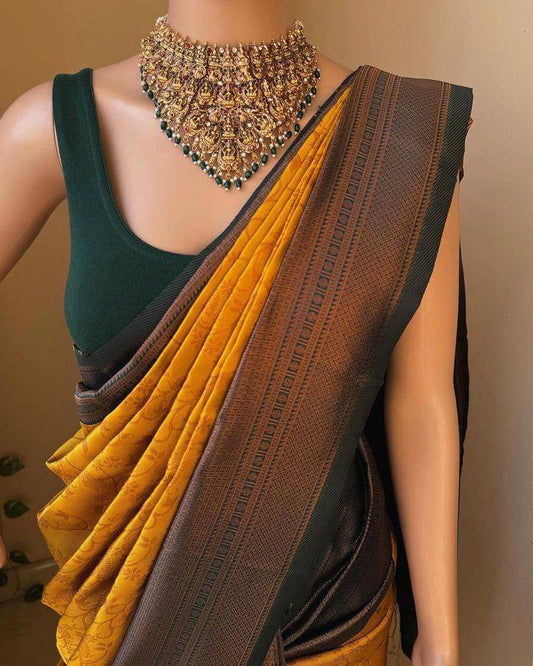 Designer Jacquard Silk Weaving Work All Over Saree