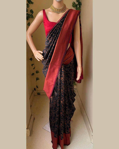 Designer Jacquard Silk Weaving Work All Over Saree